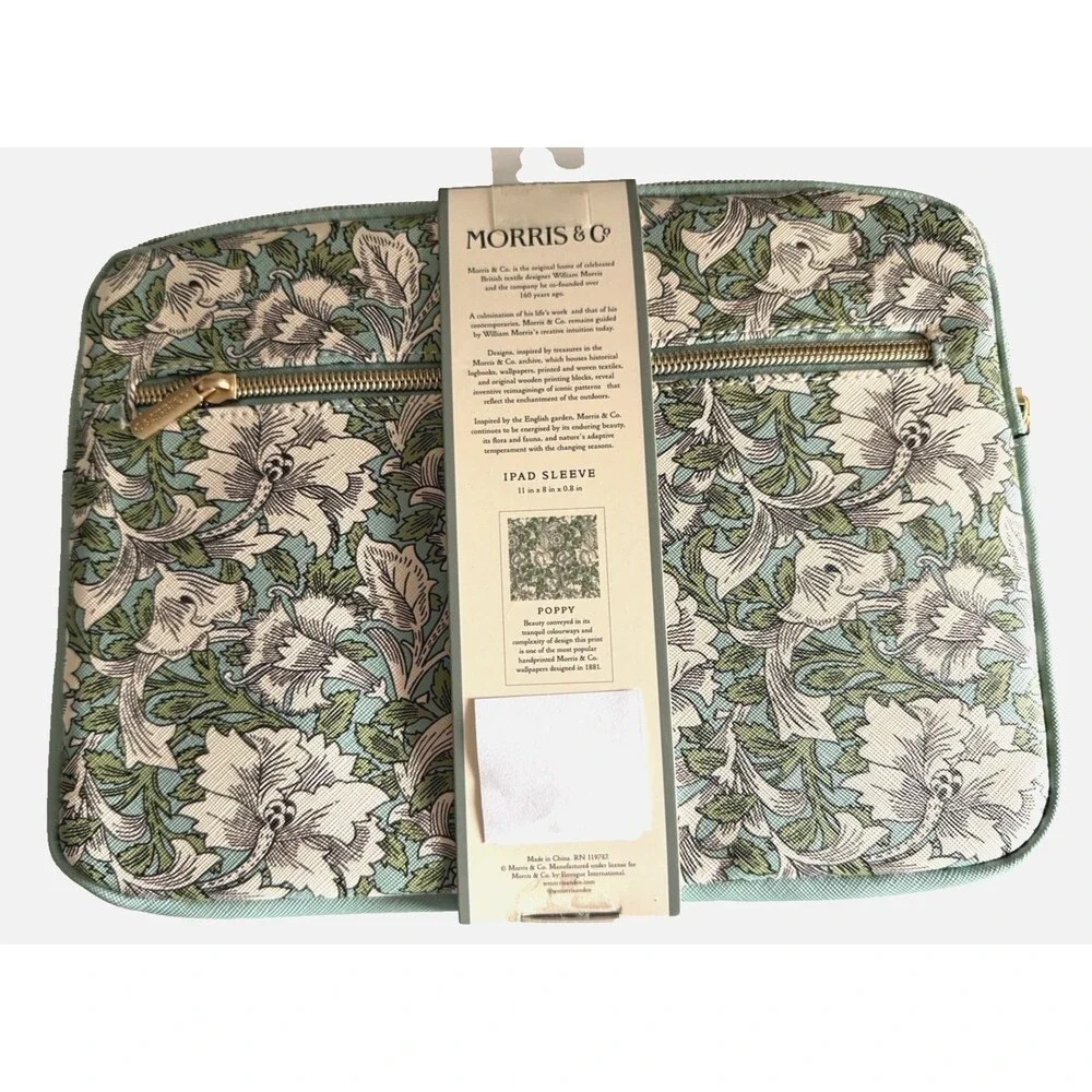 William Morris & Co POPPY Tablet iPad Sleeve Case Fits 8-11